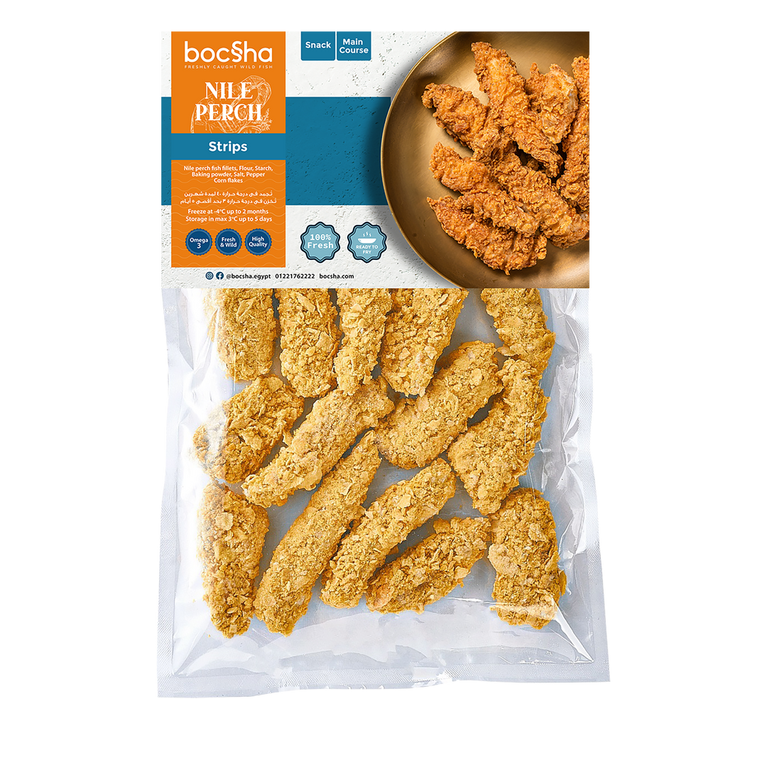 RTF Strips | Nile Perch 500 gms | ستربس قشر بياض جاهزه للقلي ٥٠٠ جرام
