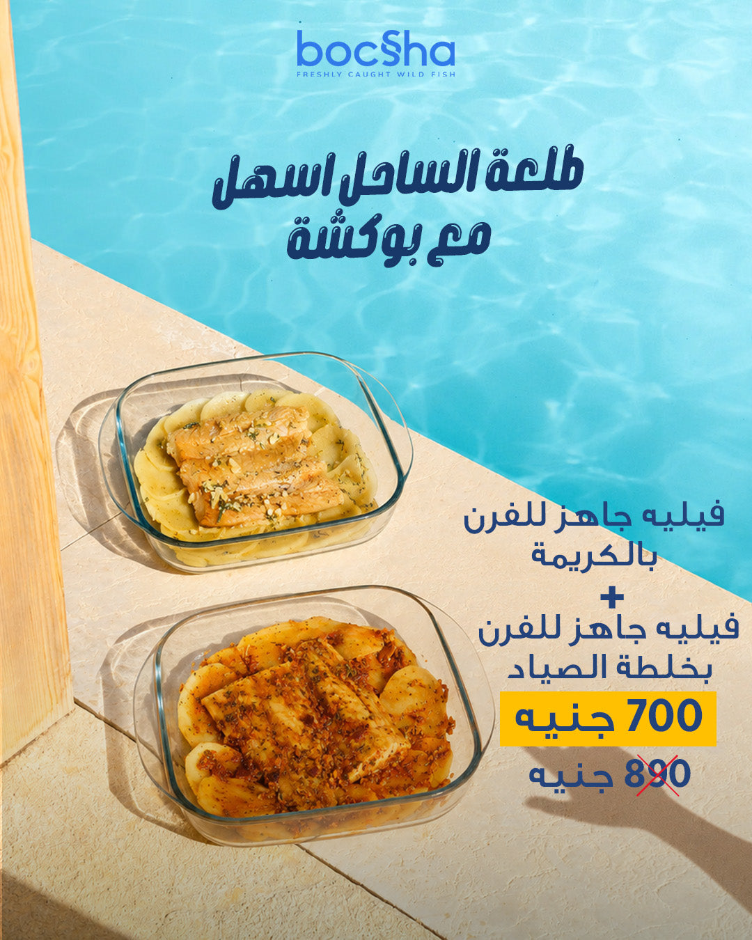 1 pack ready for oven fillet with cream mix + 1 pack ready for oven fillet with fisherman mix | فيليه جاهز للفرن بالكريمة + فيليه جاهز للفرن بخلطة الصياد
